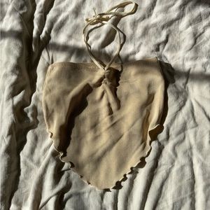 Cream tie back halter top